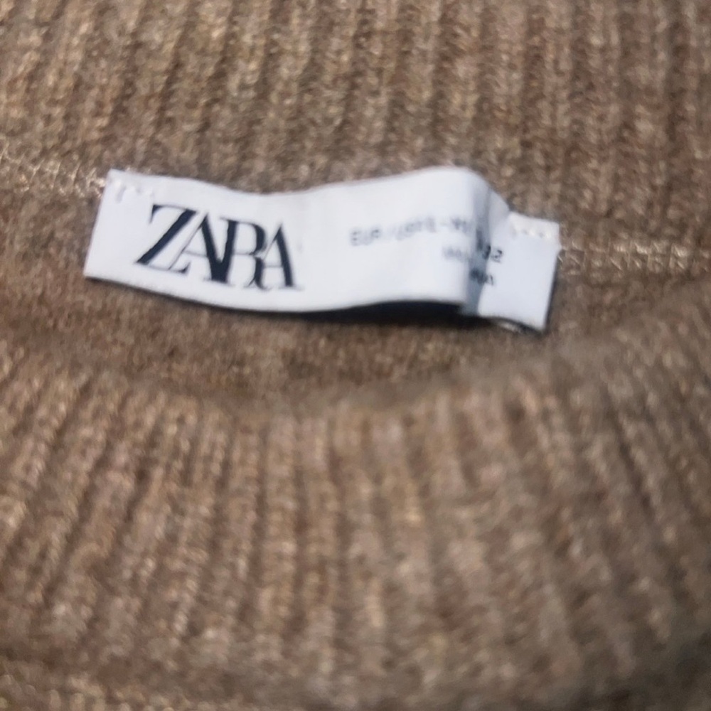Zara wool Tan Ribbed Knit Sweater - Picture 3 of 6